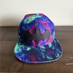Batman Tie Dye Snapback Hat DC Comics Galaxy Print Adjustable Cap One Size
